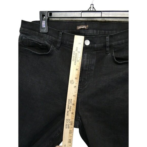 J.McLaughlin‎ Jeans Womens 8 Wide Leg Relaxed Crop Mid Rise Stretch Denim Black - Picture 6 of 10